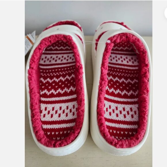 Brand New Crocs Classic Cozy Sandals  Fuzzy Slippers Holiday Sweater Men's 11 - Picture 5 of 9